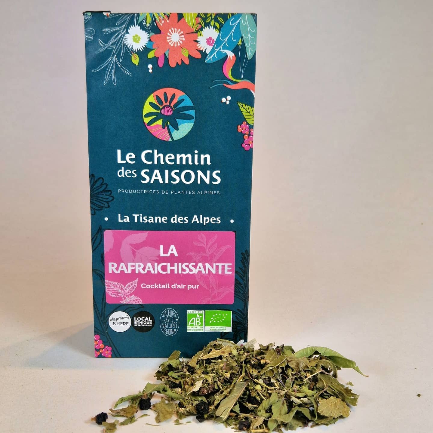 Tisane aux plantes du Vercors. Mélange idéal pour rafraichir, à consommer chaude ou froide.